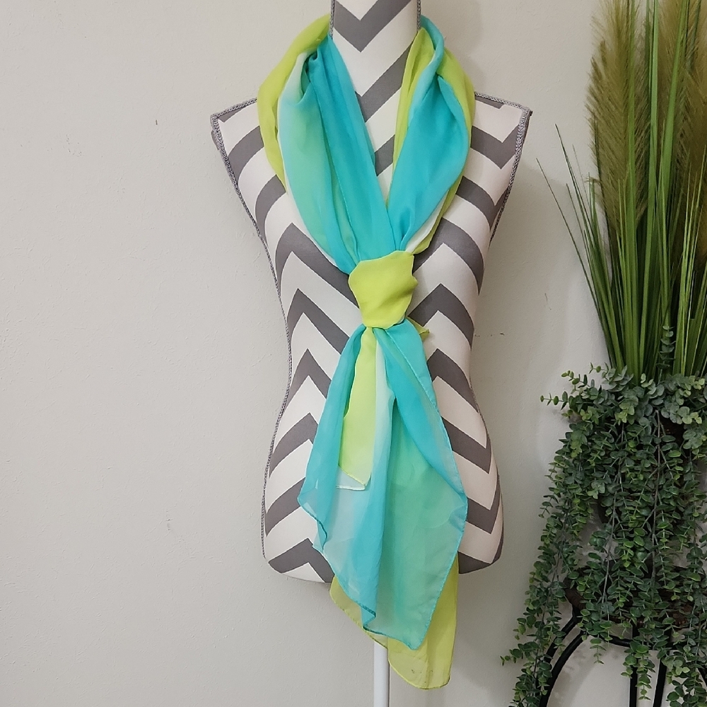 Maurices Vibrant Green and Blue Scarf